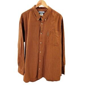 Columbia XXL Button Down Long‎ Sleeve Shirt - Orange Plaid